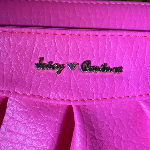 Juicy Couture Wristlet Neon Fluorescent Pink Purse Bag EUC - Picture 2 of 7